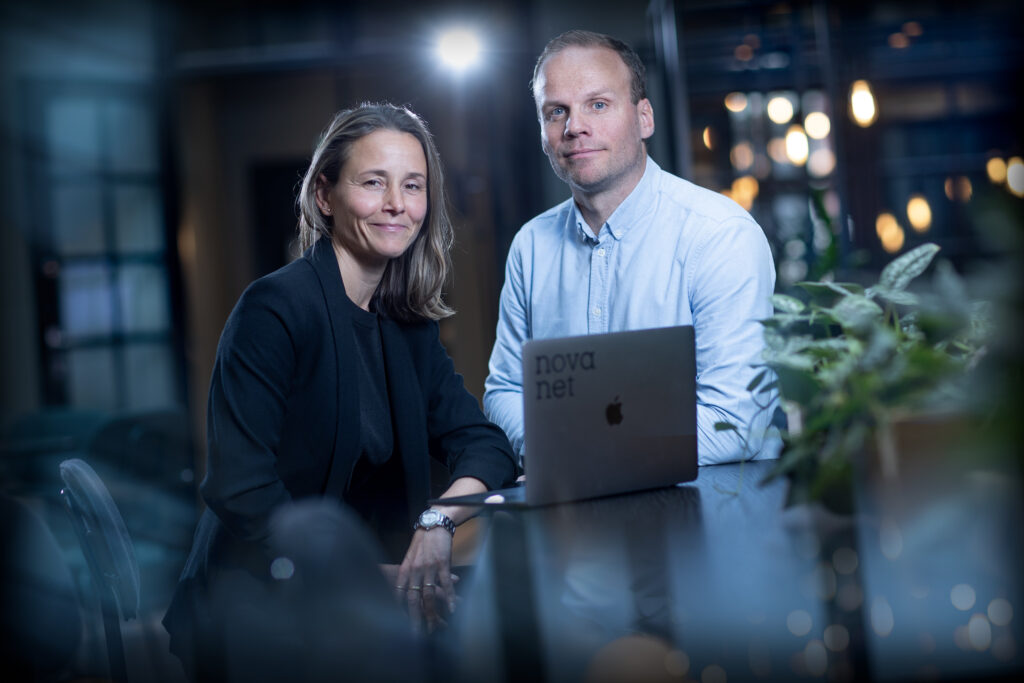 Marianne Wahlstrøm, daglig leder, og Lars Alexander Jakobsen, CTO i Novanet